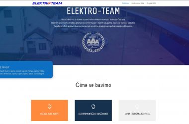 Izrada internet stranice, elektroteam.hr